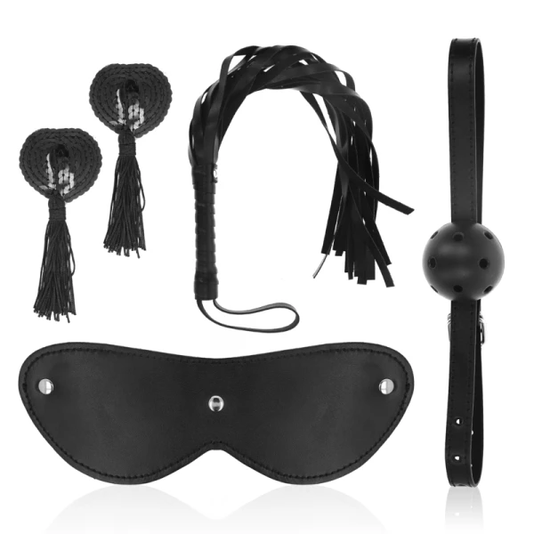 img_142036_a5a9568c90dd82190332c5590e16a782_1.png Ohmama SET Paar-Set Nummer 7 met tepelkapjes, zweep, masker en knevel