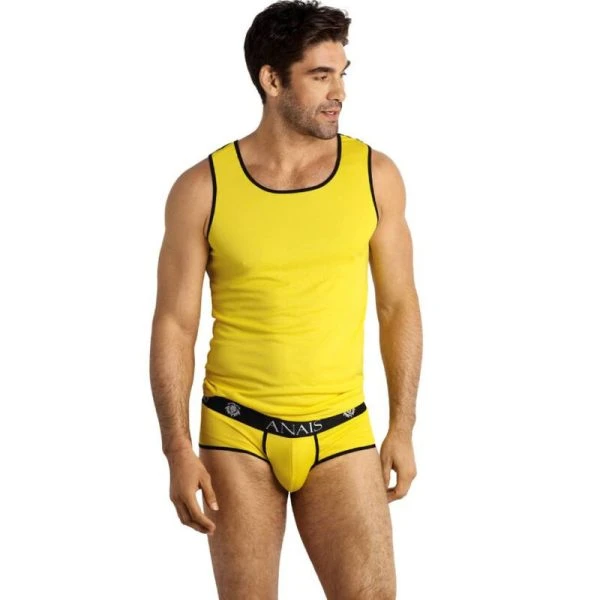img_142629_7dfd2392fbfe74f06fdb10c841e836f5_1.jpg Anais MEN Accesories Tokio Top L mouwloos shirt in geel