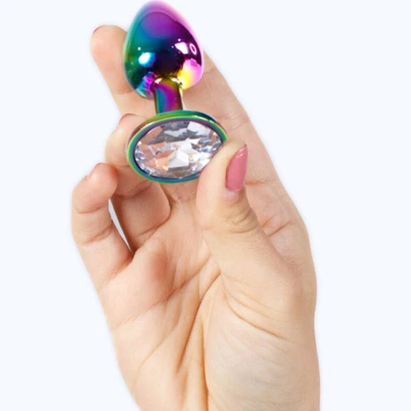 Secretplay Toys Anale plug van metaal Regenboog 7 cm