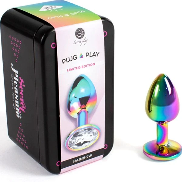 Secretplay Toys Anale plug van metaal Regenboog 7 cm