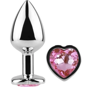 Secretplay Toys Analplug van metaal met hart, 7 cm, roze