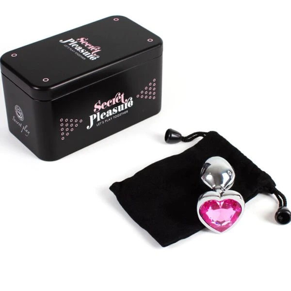 Secretplay Toys Analplug aus Metall mit Herz, 7 cm, pink
