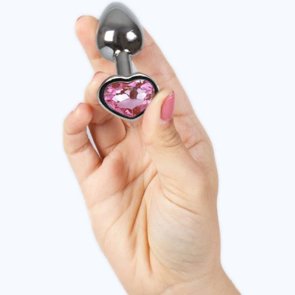Secretplay Toys Analplug aus Metall mit Herz, 7 cm, pink