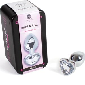 Secretplay Toys Analplug aus Metall mit Kristallherz, klar, 7 cm Secretplay Toys Analplug aus Metall mit Kristallherz, klar, 7 cm – Bild 2