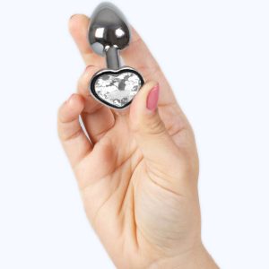Secretplay Toys Analplug aus Metall mit Kristallherz, klar, 7 cm Secretplay Toys Analplug aus Metall mit Kristallherz, klar, 7 cm – Bild 3