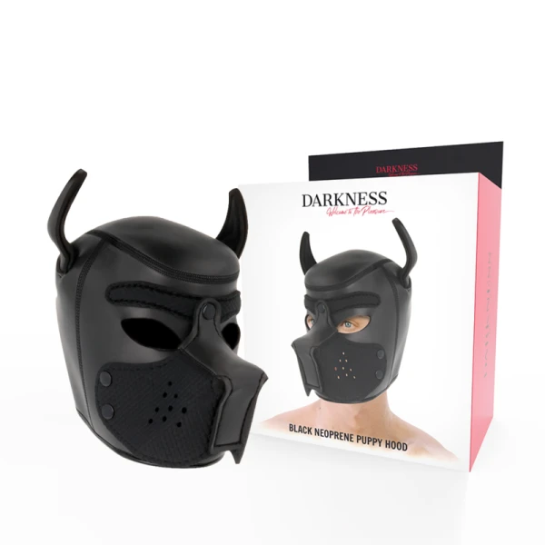 Darkness Neoprenen hondenmasker met afneembare snuit maat M