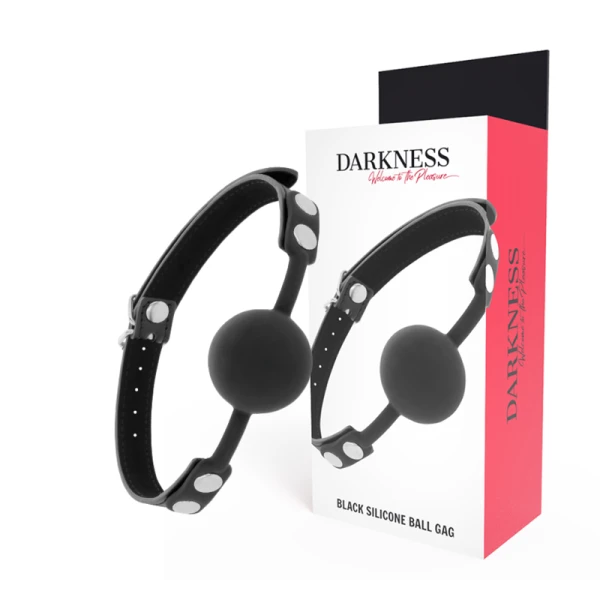 Darkness Bondage Silicone-knevel met leren riem