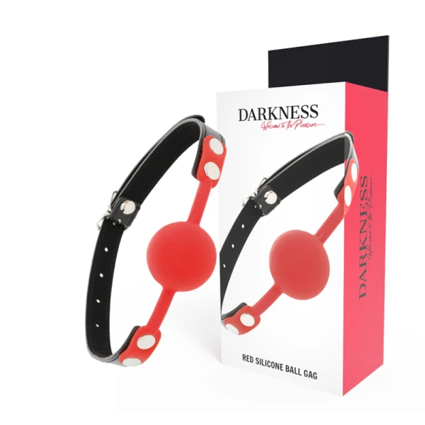 Darkness Bondage Silicone-knevel met leren riemen