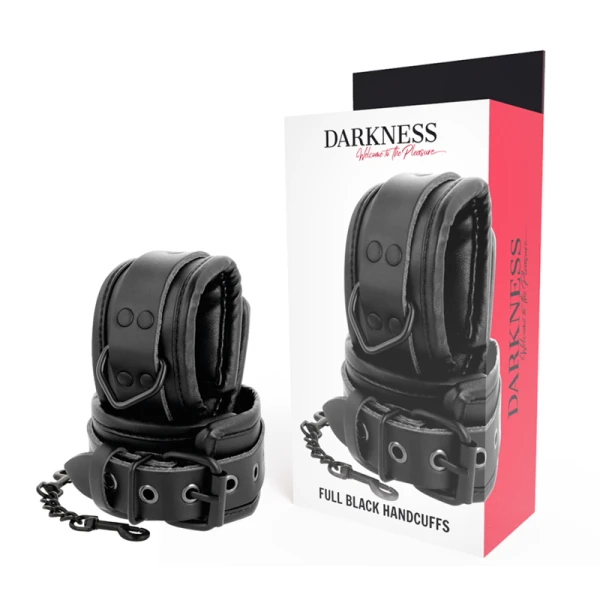 img_142882_e35dfaa058a00fd560d78b64888763b8_1.png Darkness Bondage Handboeien van kunstleer, verstelbaar, zwart