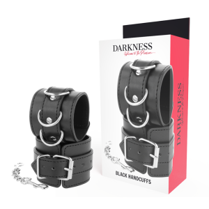 Darkness Handboeien van PVC-leer, verstelbaar, zwart Darkness Handboeien van PVC-leer, verstelbaar, zwart - Afbeelding 1