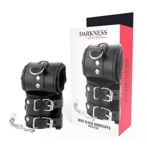 Darkness Bondage verstellbare Lederhandschellen mit Innenfutter, schwarz Darkness Bondage verstellbare Lederhandschellen mit Innenfutter, schwarz – Bild 1