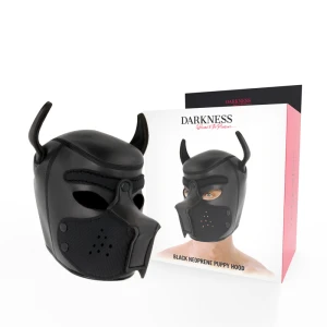Darkness Neopren-hondenmasker met afneembare snuit L