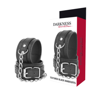 Darkness Bondage Handboeien van zwart gestructureerd leer Darkness Bondage Handboeien van zwart gestructureerd leer - Afbeelding 1