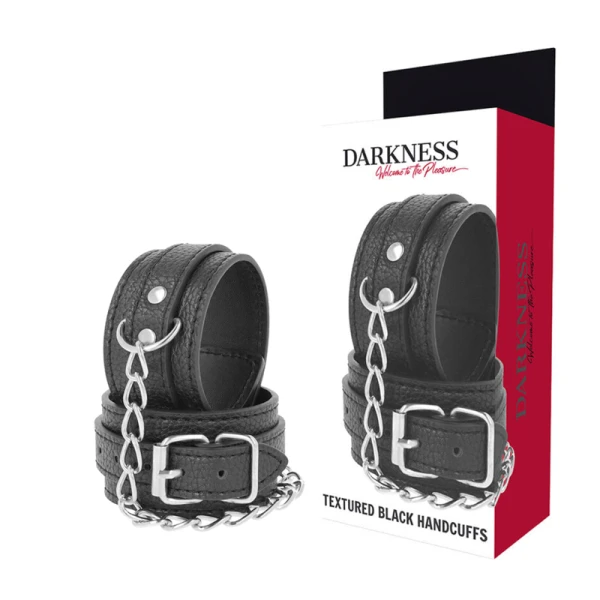 img_142897_1e4787094bbcf6192e4d06526a64e454_1.png Darkness Bondage Handboeien van zwart gestructureerd leer
