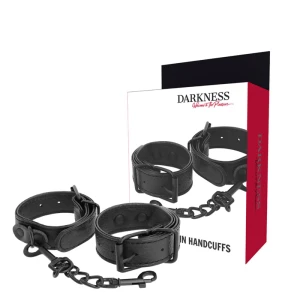Darkness Bondage Handschellen mit Schnalle, schwarz
