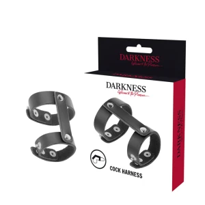 Darkness Bondage Verstelbare Penis- en Balring van Leer