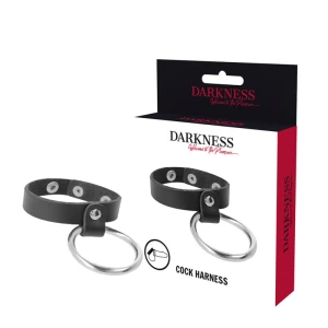 Darkness Bondage Penis- en Teelbalring van metaal, zwart