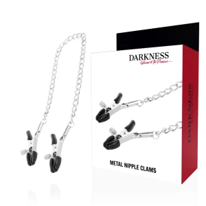Darkness Sensations Nippelklemmen met ketting van nikkelvrij roestvrij staal
