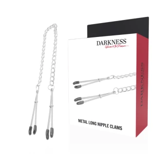 Darkness Sensations Einstellbare Metall-Nippelklemmen mit Kette