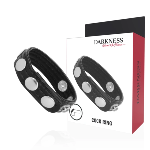 img_142928_f52ba76a56c3342c921f45396e1ab95c_1.png Darkness Sensations Leder-Erektiering verstelbaar met 5 standen