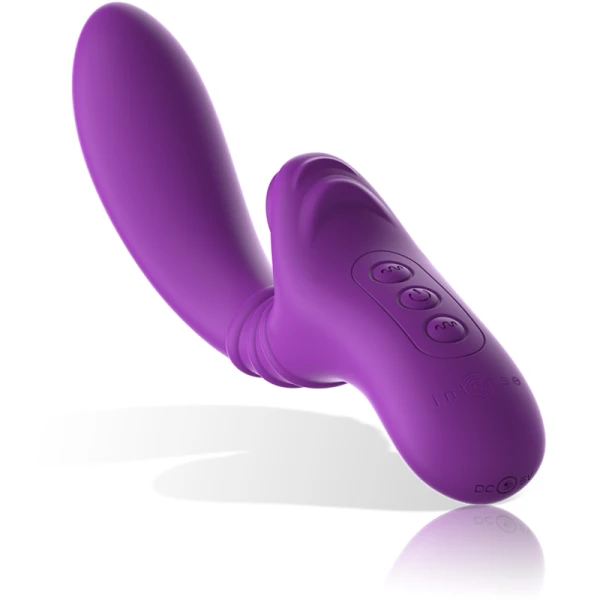 Intense High Tech Harry Flexibele Vibrator met Clitorisstimulator, paars