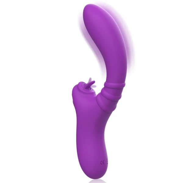 Intense High Tech Harry Flexibele Vibrator met Clitorisstimulator, paars