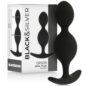 Black&silver Orson Plug Silicone Anaalplug met 2 Golven Black&silver Orson Plug Silicone Anaalplug met 2 Golven - Afbeelding 1