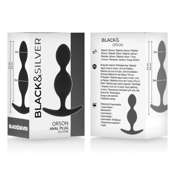 Black&silver Orson Plug Silicone Anaalplug met 2 Golven