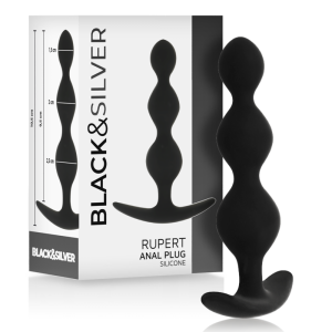 Black&silver Analkralketting Rupert van siliconen 10,5 cm Black&silver Analkralketting Rupert van siliconen 10,5 cm - Afbeelding 1