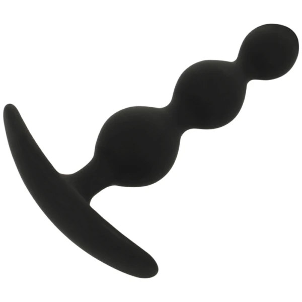 Black&silver Analkralketting Rupert van siliconen 10,5 cm