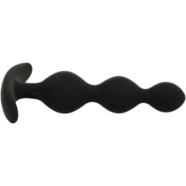 Black&silver Analkralketting Rupert van siliconen 10,5 cm