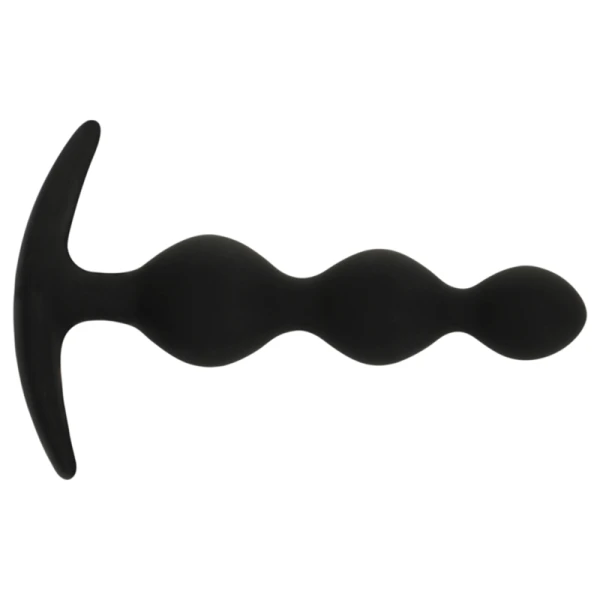 Black&silver Analkralketting Rupert van siliconen 10,5 cm