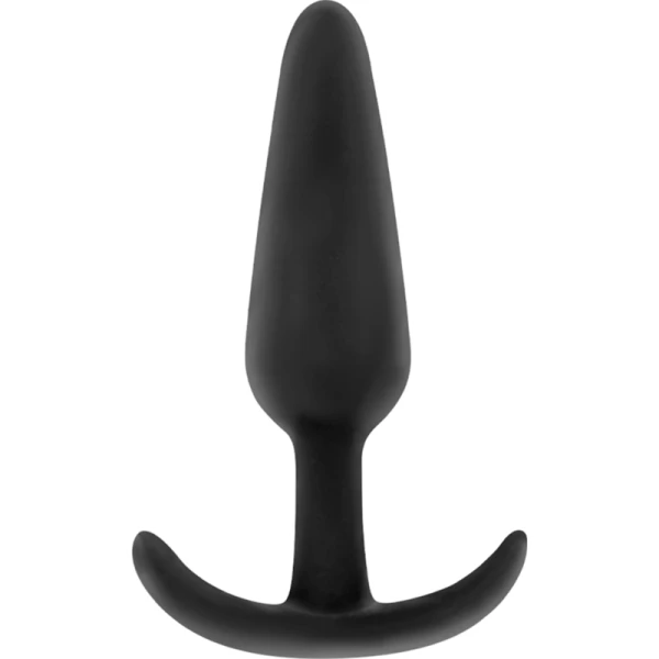 Black&silver Hansel Anaalplug van zijdezacht siliconen met medium handvat