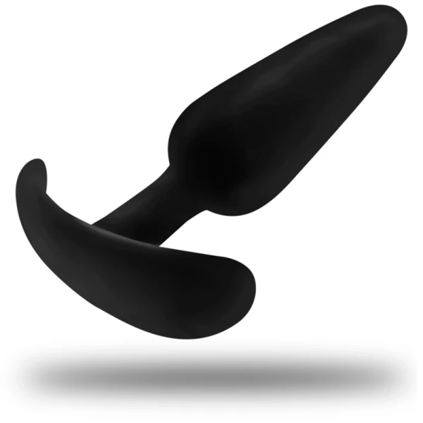 Black&silver Hansel Anaalplug van zijdezacht siliconen met medium handvat