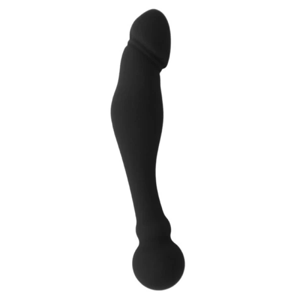 Black&silver Karl G-punt-dildo van siliconen