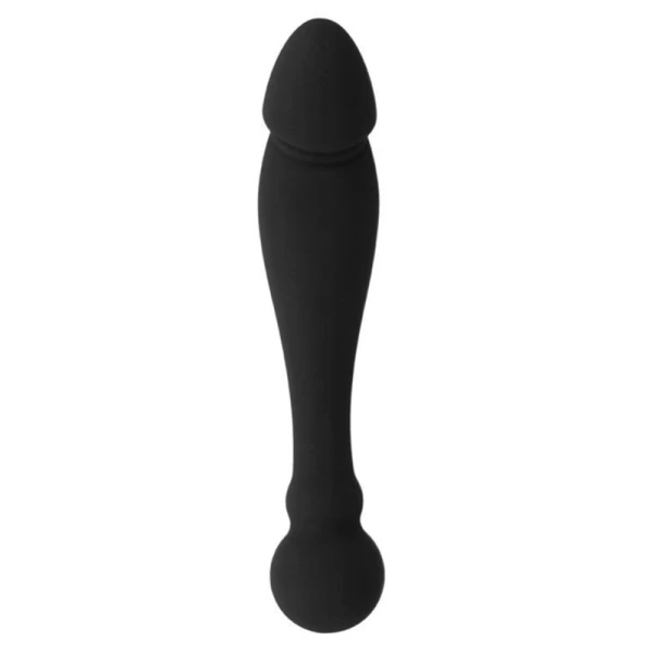 Black&silver Karl G-punt-dildo van siliconen