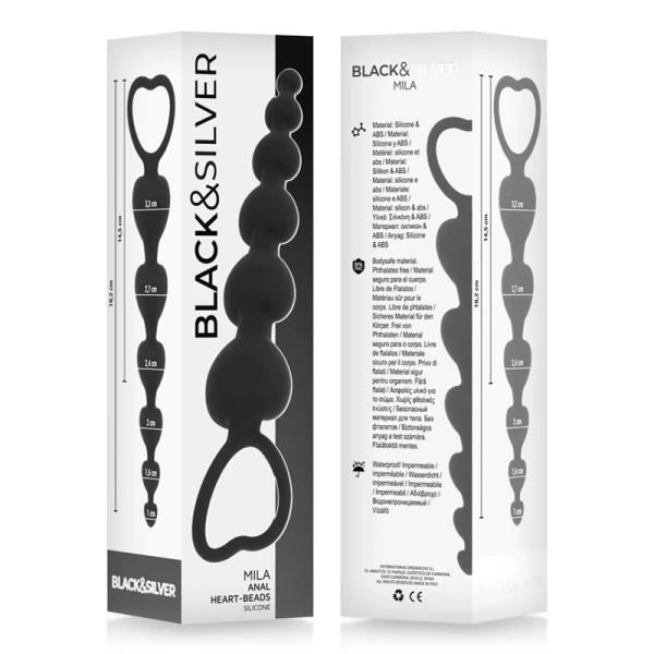 Black&silver Analkralenketting Milan Beads Black&silver Analkralenketting Milan Beads