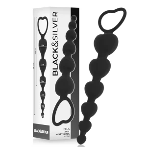 Black&silver Anal Bead Chain Milan Beads