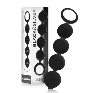 Black&silver Lennon Anal Rosenkranz mit 4 Silikonkugeln 15 cm Black&silver Lennon Anal Rosenkranz mit 4 Silikonkugeln 15 cm – Bild 1