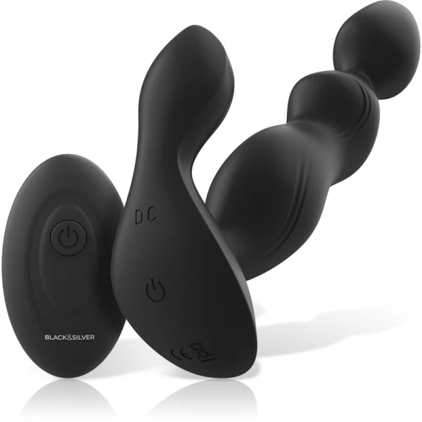Black&silver Cora Anaalplug Silicone met Afstandsbediening