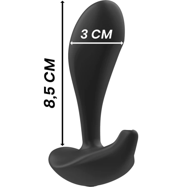 Black&silver Dwayne Anaalplug met afstandsbediening siliconen
