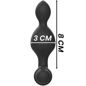 Black&silver Tucker anale plug van siliconen met afstandsbediening, 8 cm Black&silver Tucker anale plug van siliconen met afstandsbediening, 8 cm - Afbeelding 5