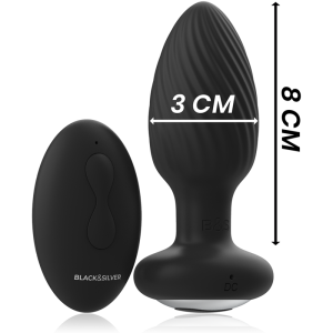 Black&silver Anale Vibrator Wells Plug Silicon Rotator met Afstandsbediening Black&silver Anale Vibrator Wells Plug Silicon Rotator met Afstandsbediening - Afbeelding 4