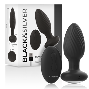 Black&silver Anale Vibrator Wells Plug Silicon Rotator met Afstandsbediening Black&silver Anale Vibrator Wells Plug Silicon Rotator met Afstandsbediening - Afbeelding 1
