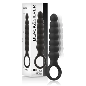 Black&silver Bob Anale vibrator van siliconen met 10 standen