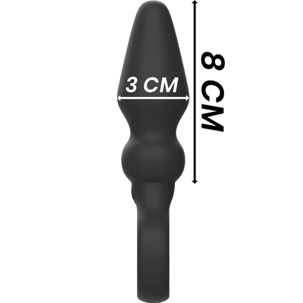 Black&silver Ozzy vibrerende siliconen anaalplug