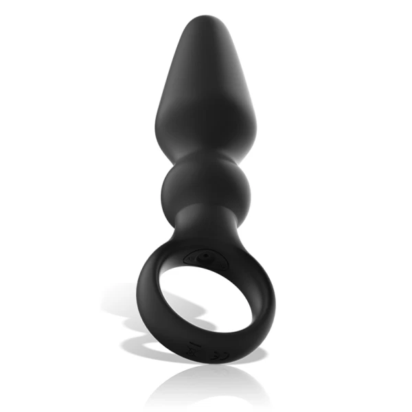 Black&silver Ozzy vibrerende siliconen anaalplug
