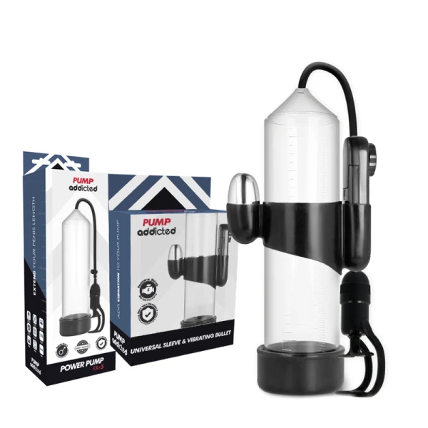 Pump Addicted Transparante Vibrator RX5 Penispomp met Vacuüm Pump Addicted Transparante Vibrator RX5 Penispomp met Vacuüm