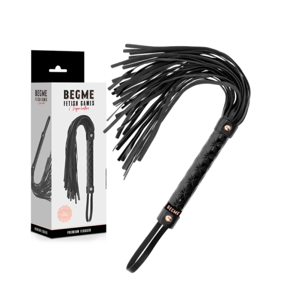 Begme Black Edition vegan leren zweep Flogger