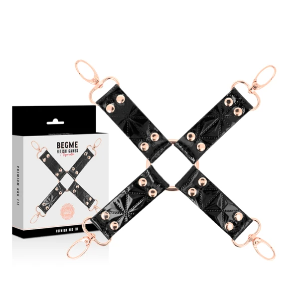 Begme Black Edition vegan leren hog-tie voor bondage
